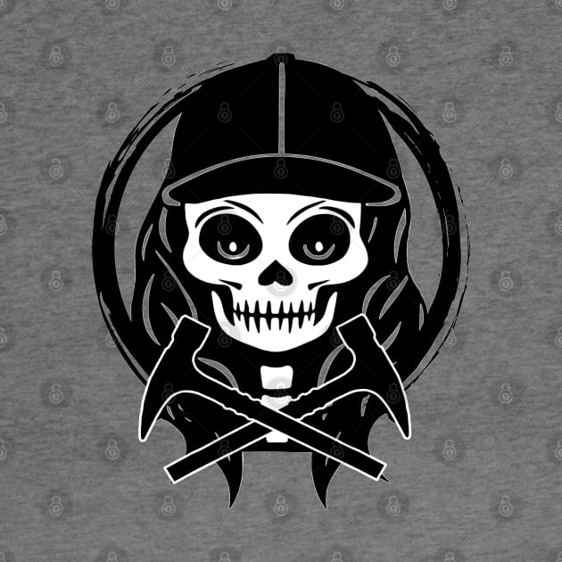 Rockhound Skull and Hammer Black Logo by Nuletto